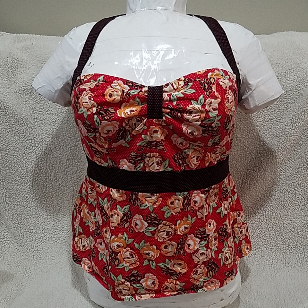 Retro Floral Halter Top Vintage Torrid Size 2 EUC
